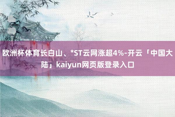欧洲杯体育长白山、*ST云网涨超4%-开云「中国大陆」kaiyun网页版登录入口